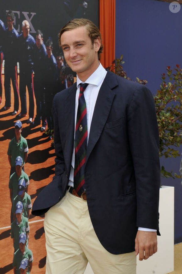 Pierre Casiraghi lors des Monte Carlo Rolex Masters à Roquebrune-Cap-Martin. Le 19 avril 2013.