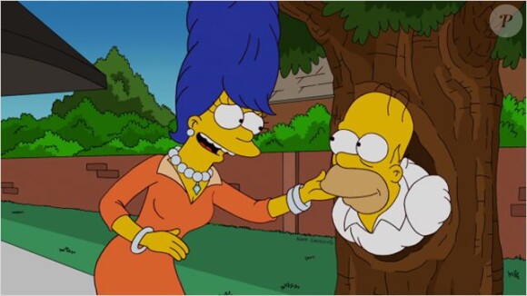 Marge et Homer dans la série animée Les Simpson