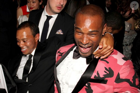 Tyson Beckford et Tiger Woods ivre lors de l'after du gala MET ball à New York, le 6 mai 2013.
