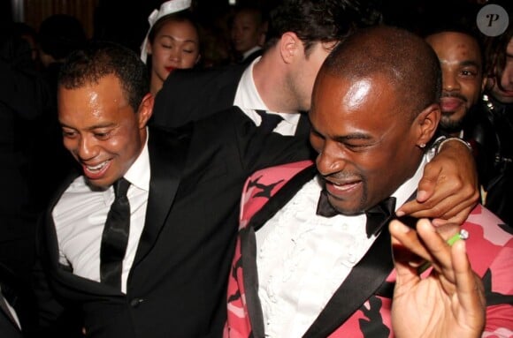 Tyson Beckford et Tiger Woods lors de l'after du gala MET ball à New York, le 6 mai 2013.