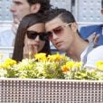 Cristiano Ronaldo et Irina Shayk plus amoureux que jamais, assistent au match entrel Nadal et Ferrer à l'open de tennis de Madrid le 10/05/2013
