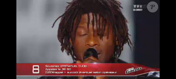 Emmanuel Djob dans The Voice 2, samedi 11 mai 2013 sur TF1