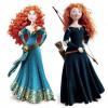 La nouvelle version de Merida (à gauche) et la version dans le film des studios Disney Rebelle (à droite)