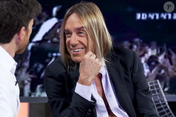 La rockstar Iggy Pop pendant l'émission d'Antena 3 "El Hormiguero" à Madrid, le 13 mai 2013.