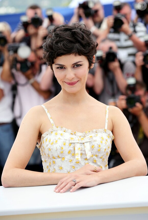Audrey Tautou, fraîche et douce pour son photocall au 66e Festival de Cannes le 14 mai 2013.