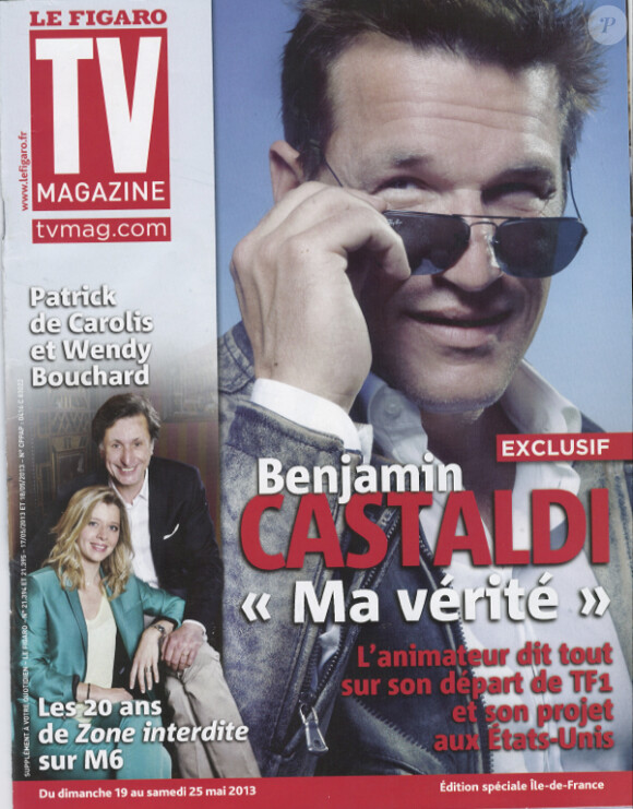 Benjamin Castaldi en couverture de TV Magazine