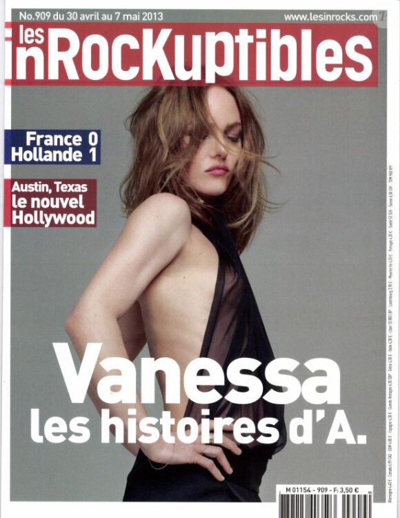 Vanessa Paradis en couverture des "Inrockuptibles", en kiosques le 30 avril 2013.
