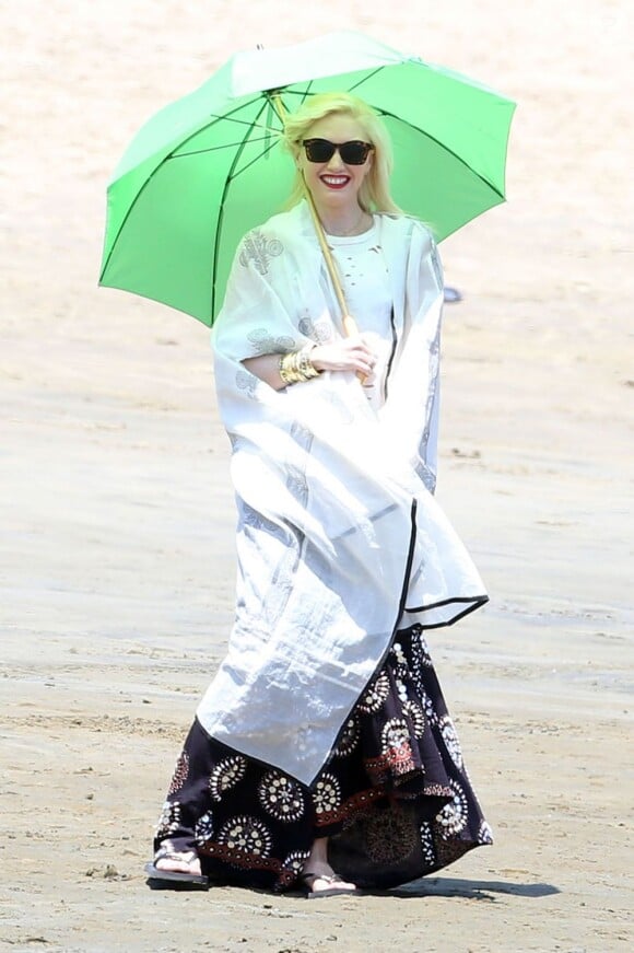 Gwen Stefani sur la plage de Santa Marina le samedi 18 mai 2013.