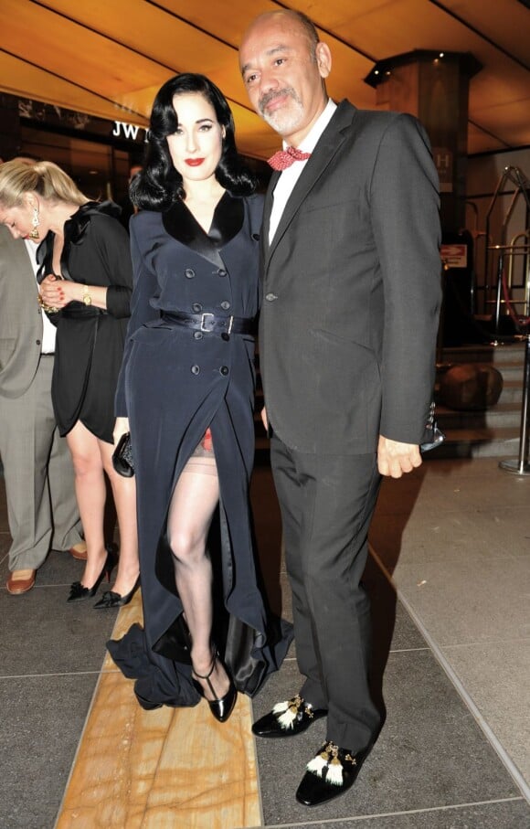 Dita Von Teese et Christian Louboutin à Cannes, le 19 mai 2013.
