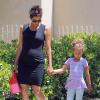 Halle Berry, enceinte, va chercher sa fille Nahla à l'école à Los Angeles, le 21 mai 2013.