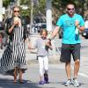 Exclusif - Heidi Klum, Martin Kirsten et la petite Leni (8 ans) se baladent dans les rues de Brentwood. Los Angeles, le 21 mai 2013.
