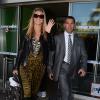 Heidi Klum arrive à l'aéroport de Nice-Côte d'Azur. Le 23 mai 2013.