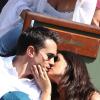 Justine Bollaert et son mari Maxime Chattam assistent au tournoi de tennis Roland Garros à Paris, le 30 mai 2012.