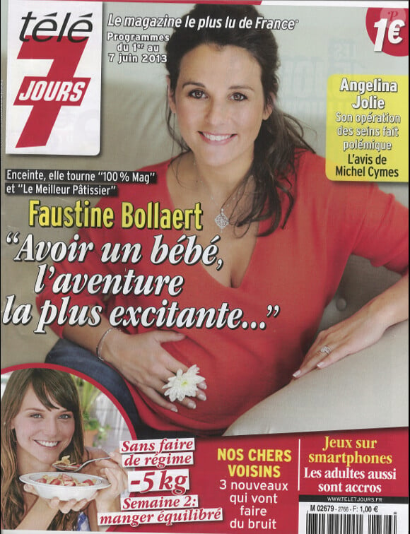 Faustine Bollaert en couverture de Télé 7 Jours, le lundi 27 mai 2013 en kiosques