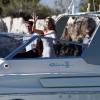 Heidi Klum, logée à l'hôtel du Cap-Eden-Roc, arrive par bateau à Cannes pour sa montée des marches. Le 23 mai 2013.