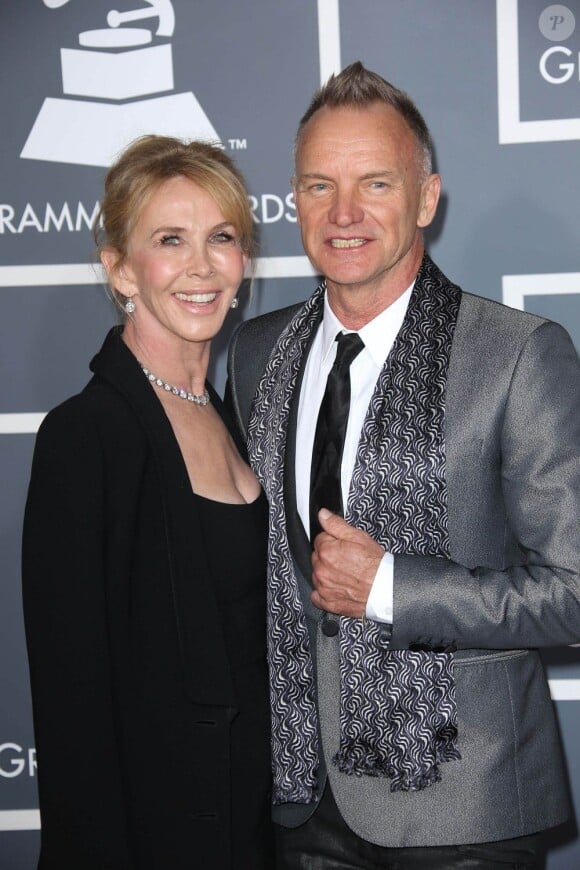 Sting et son épouse Trudie Styler à la 55e cérémonie des Grammy Awards à Los Angeles, le 10 février 2013.