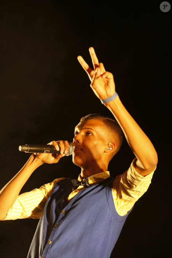Le chanteur Stromae en concert à Bruxelles le 21 août 2011.
