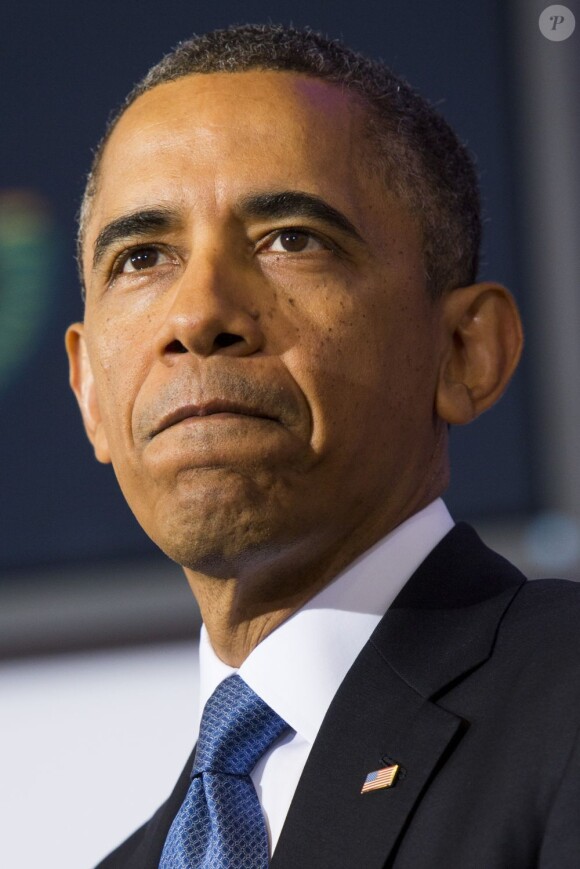 Barack Obama en plein discours sur la stratégie de défense contre le terrorisme à Washington. Le 23 mai 2013.