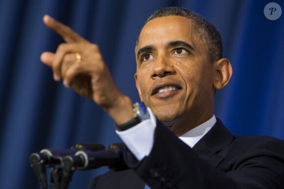 Barack Obama en plein discours à Washington. Le 23 mai 2013.