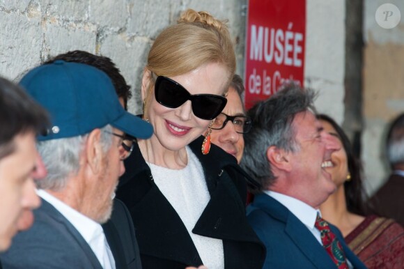 Le jury du Festival, Christoph Waltz, Daniel Auteuil, Nicole Kidman et Steven Spielberg lors du déjeuner de l'aïoli avec le maire de Cannes le 24 mai 2013