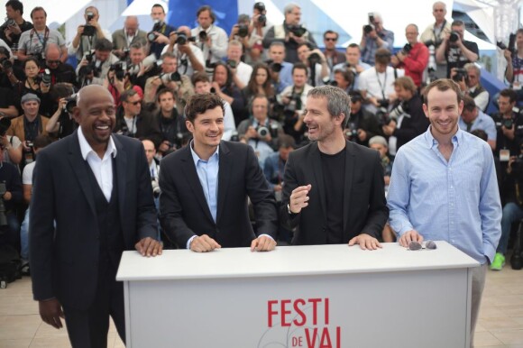 Forest Whitaker, Orlando Bloom, Jérome Salle et Conrad Kemp lors du photocall du film "Zulu" au 66e Festival du Film de Cannes le 26 mai 2013