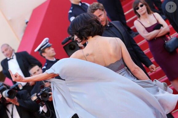 Asia Argento sur les marches - Clôture du 66e Festival du film de Cannes, le 26 mai 2013.