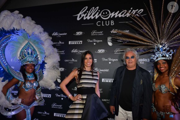 Elisabetta Gregoraci et Flavio Briatore lors de la Brazilian Night du Billionaire, club de Flavio Briatore, situé au Fairmont Hotel de Monte Carlo le 25 mai 2013