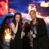 Exclusivité - Natasha St-Pier et Merwan Rim lors de l'enregistrement de la soirée "Samedi soir on chante France Gall", diffusée ce samedi 1er juin sur TF1.