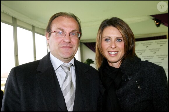 Laurent Fignon et sa femme Valérie à Paris le 27 janvier 2008. 