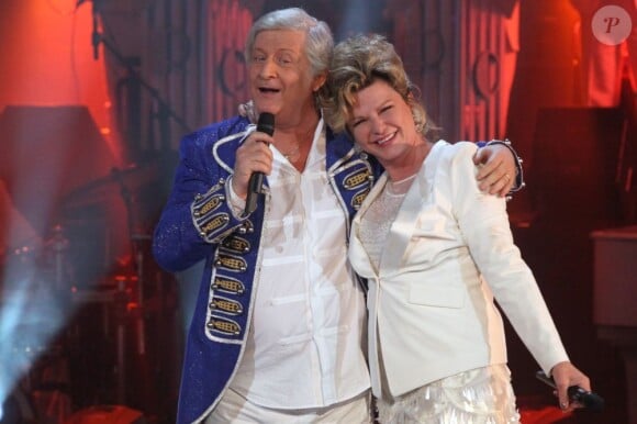 Jeane Manson et Patrick Sébastien lors de l'enregistrement de l'émission "Les Années bonheur" qui sera diffusée par France 2, le 8 Juin 2013.