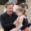 Le Premier ministre anglais David Cameron en vacances avec sa femme Samantha et leurs enfants Nancy, Arthur et Florence à Ibiza le 27 mai 2013 - Exclusif