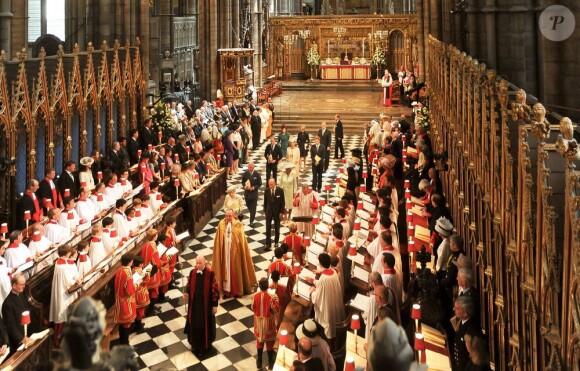 La famille royale lors de la cérémonie pour les 60 ans du couronnement de la reine Elizabeth II, le 4 juin 2013 en l'abbaye de Westminster.