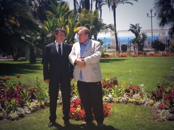 Gérard Depardieu à Nice, avec le maire Christian Estrosi, pour annoncer le Festival du cinéma russe du 14 au 17 juin - 6 juin 2013