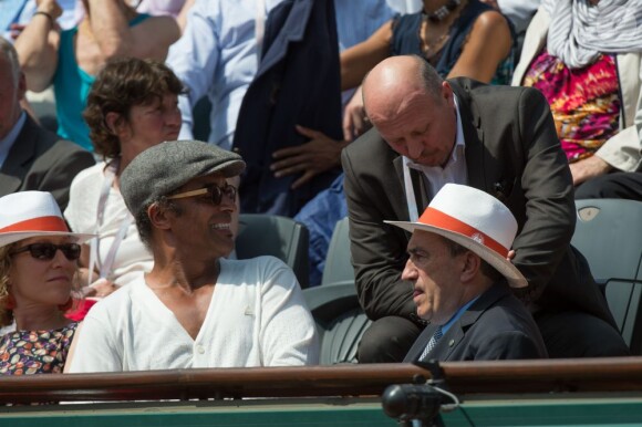 Yannick Noah et Jean Gachassin à Roland-Garros le 5 juin 2013 à l'occasion des 30 ans de la victoire du premier Porte d'Auteuil