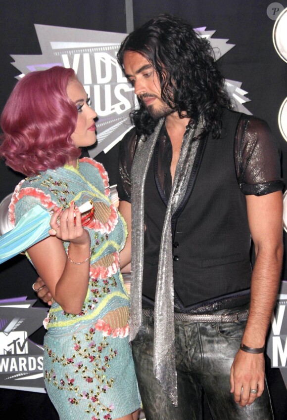 Katy Perry et Russell Brand lors des MTV Video Music Awards à Los Angeles, le 28 août 2011.