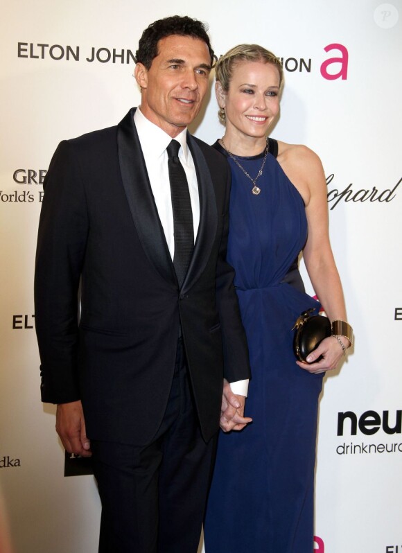 Chelsea Handler et André Balazs, le père de la nouvelle petite amie de Russell Brand, à Los Angeles, le 24 février 2013.