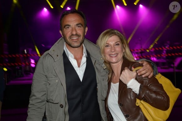 Nikos Aliagas et Michèle Laroque lors de la soirée Smart Battle au Trianon le 11 juin 2013 à Paris