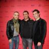 Vincent Martinez, Moussa Maaskri et Olivier Loustau présentent le court métrage Face à la mer lors du Champs-Elysées Film Festival à Paris le 13 juin 2013