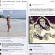 Capture d'écran de la page Facebook de la princesse Madeleine de Suède, le 14 juin 2013, alors que des photos volées de sa lune de miel avec Chris O'Neill, six jours après leur mariage, ont été le même jour publiées par le tabloïd  Expressen .