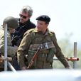 Exclu - Jean Dujardin en action sur le tournage de The Monuments Men sur les côtes anglaises, le 5 juin 2013.
