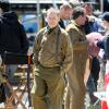 Bill Murray sur le tournage de The Monuments Men sur les côtes anglaises, le 5 juin 2013.
