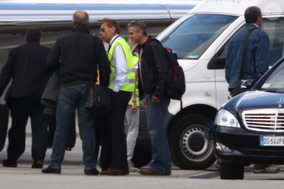 George Clooney de retour en Allemagne pour le tournage de The Monuments Men avec ses amis et acteurs Matt Damon et Bill Murray le 12 mai 2013