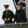 George Clooney et Matt Damon sur le tournage de The Monuments Men à Berlin le 25 mars 2013