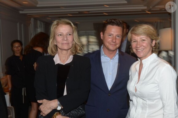 Exclusif - Nicole Garcia, Marc Leveau (directeur du Grand-Hôtel) et Ariane Massenet à la soirée de lancement de la saison estivale du Grand-Hôtel du Cap-Ferrat à l'Hôtel de Vendôme à Paris, le 18 juin 2013.