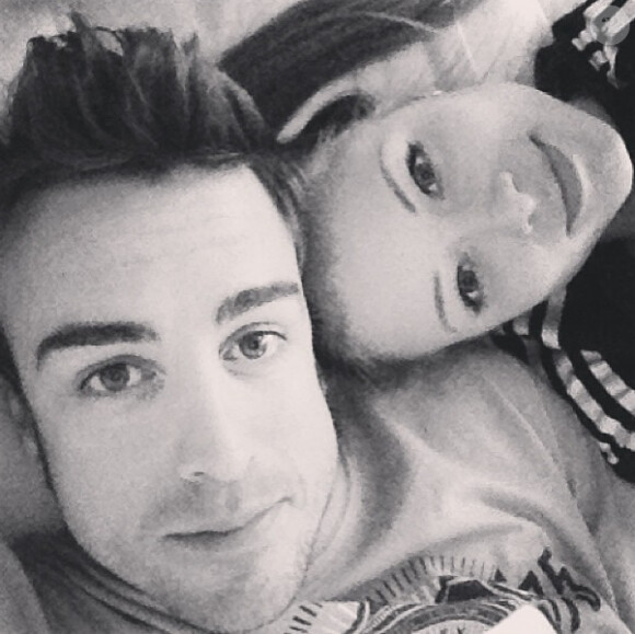 Fernando Alonso et sa compagne Dasha Kapustina le 9 juin 2013.