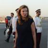 Valérie Trierweiler et François Hollande arrivent à Doha pour une visite officielle au Qatar le 22 juin 2013.