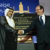 Ali Bin Fetais Al Marri, procureur général du Qatar, inaugure avec François Hollande le site Al Waab au lycée Voltaire à Doha le 22 juin 2013.