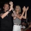 Johnny et Laeticia Hallyday assistent au concert de Patrick Bruel à Bercy. Paris, le 22 juin 2013.