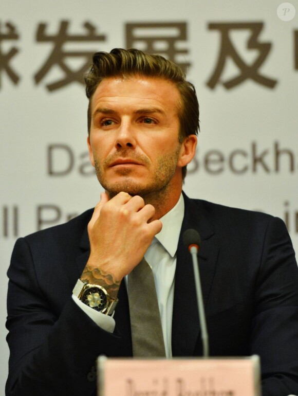 David Beckham a donné une conférence de prese, le 21 juin 2013 à Hangzhou, en Chine. Le sportif est invité comme ambassadeur du football chinois.