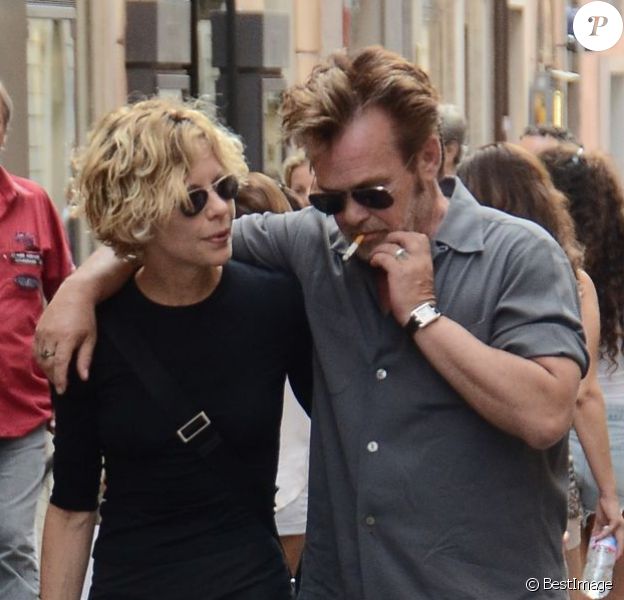 Meg Ryan et John Mellencamp se promenant dans les rues de Rome en Italie le 22 juin 2013